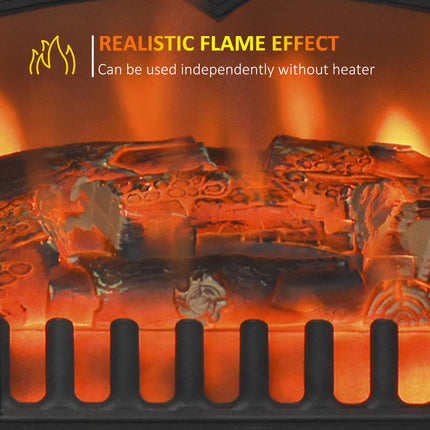 Freestanding Electric Fireplace Indoor Heater Glass View Log Wood Burning Effect