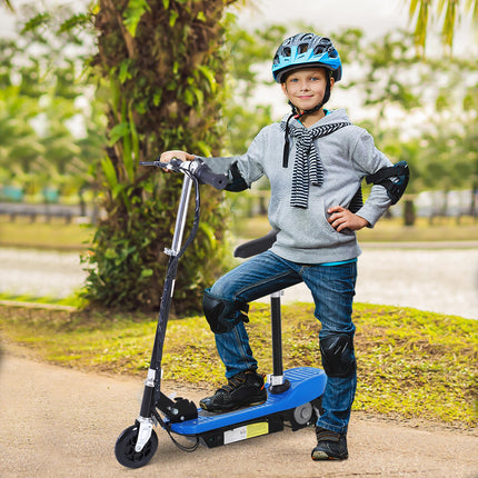 Outdoor Ride On Powered Scooter 120W Motor 2x12V Battery for Kids Sporting Toy - Blue