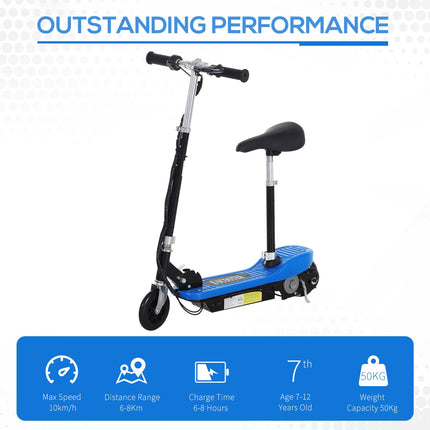 Outdoor Ride On Powered Scooter 120W Motor 2x12V Battery for Kids Sporting Toy - Blue