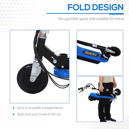 Outdoor Ride On Powered Scooter 120W Motor 2x12V Battery for Kids Sporting Toy - Blue