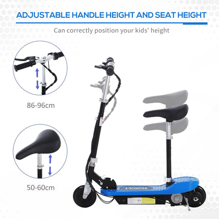 Outdoor Ride On Powered Scooter 120W Motor 2x12V Battery for Kids Sporting Toy - Blue