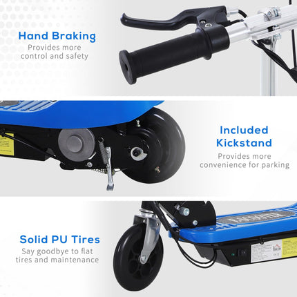Outdoor Ride On Powered Scooter 120W Motor 2x12V Battery for Kids Sporting Toy - Blue