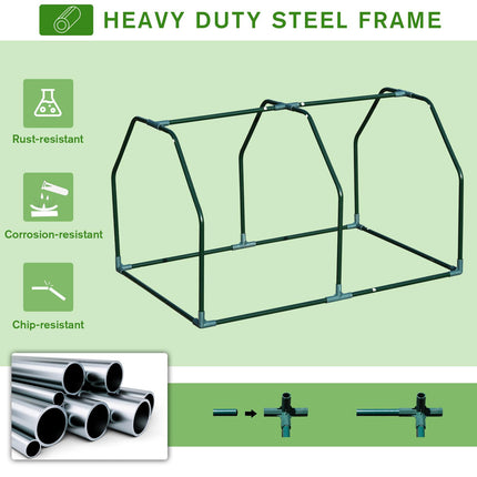 Mini Steel Frame Greenhouse with PVC Cover - White