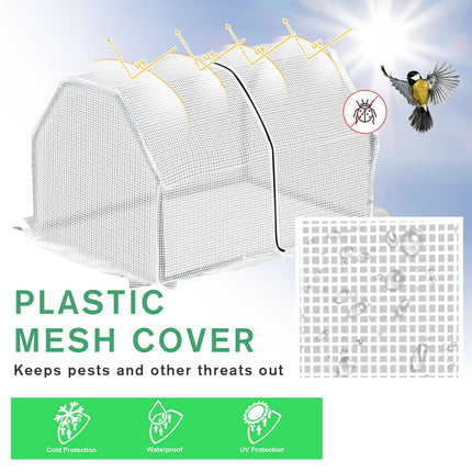 Mini Steel Frame Greenhouse with PVC Cover - White