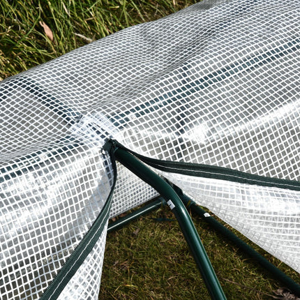 Mini Steel Frame Greenhouse with PVC Cover - White