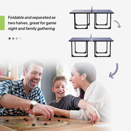 Folding Mini Table Tennis Set with Net - Black/Blue
