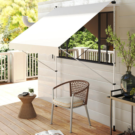 3x1.5m  Adjustable Outdoor Aluminium Frame Awning Beige