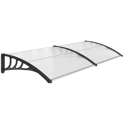 75 x 195 cm Curved Polycarbonate Door Window Awning Canopy UV Rain Snow Protection - Clear