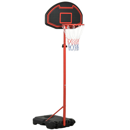 Adjustable Steel Frame Basketball Hoop Stand - Black/Red