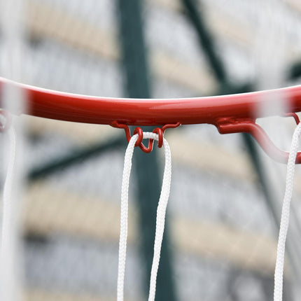 Adjustable Steel Frame Basketball Hoop Stand - Black/Red