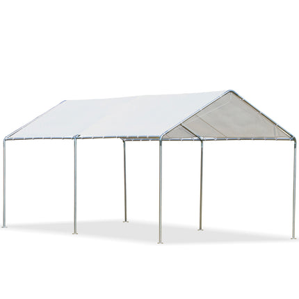 Heavy Duty 3x6m Galvanised Steel Carport Shelter with Waterproof Canopy - White