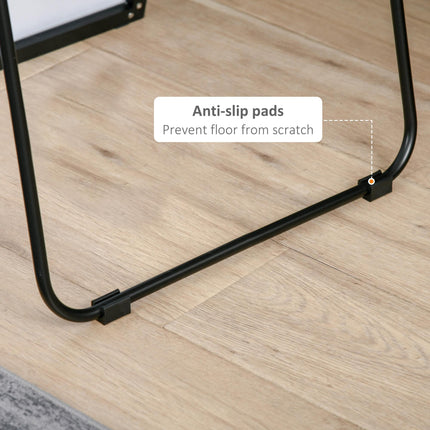 Full Length Aluminum Alloy Dressing Mirror Floor Standing or Wall Hanging - Black