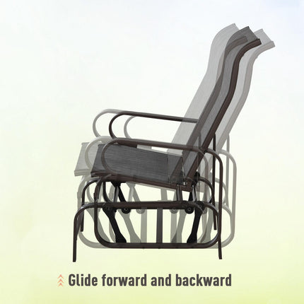 3 Piece Outdoor Swing Chair and Tea Table Set with Smooth Gliding - Black