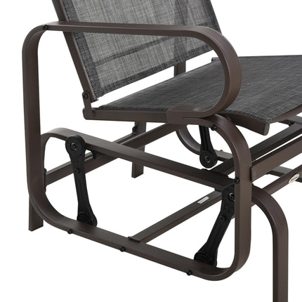 3 Piece Outdoor Swing Chair and Tea Table Set with Smooth Gliding - Black