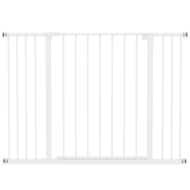 Pressure Fitted Extendable Pet Dog Safety Gate 72-107cm Wide - White