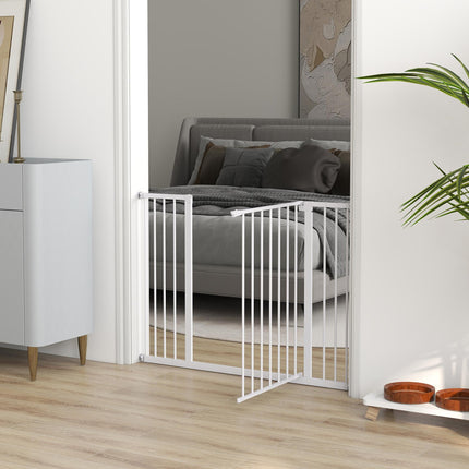Pressure Fitted Extendable Pet Dog Safety Gate 72-107cm Wide - White