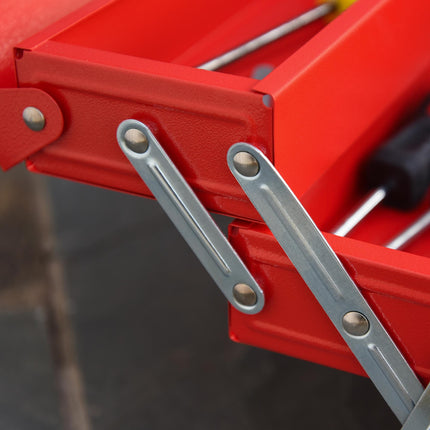 Professional 3 Tier 5 Tray Metal Cantilever Toolbox 45x22.5x34.5cm - Red
