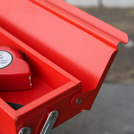 Professional 3 Tier 5 Tray Metal Cantilever Toolbox 45x22.5x34.5cm - Red