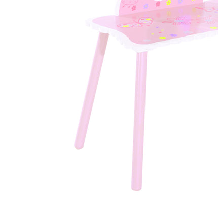 Wooden Kids Dressing Table and Stool Set 2 Piece - Pink