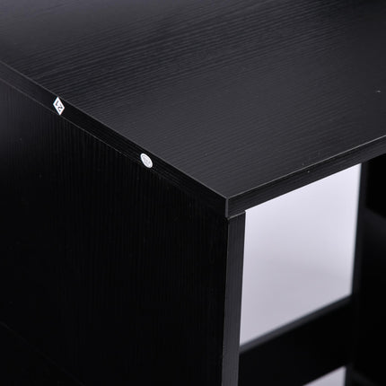 Modern Computer Desk with Storage Drawers, Shelves & Printer Rack PC Table - Black