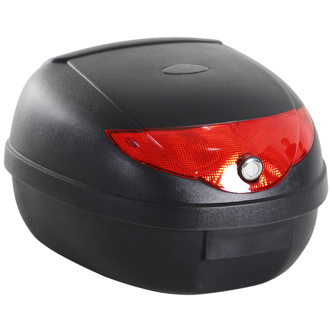 24L Motorcycle Luggage Case with Reflectors - Black/Red