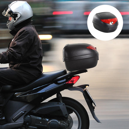 24L Motorcycle Luggage Case with Reflectors - Black/Red
