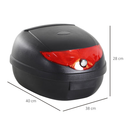 24L Motorcycle Luggage Case with Reflectors - Black/Red