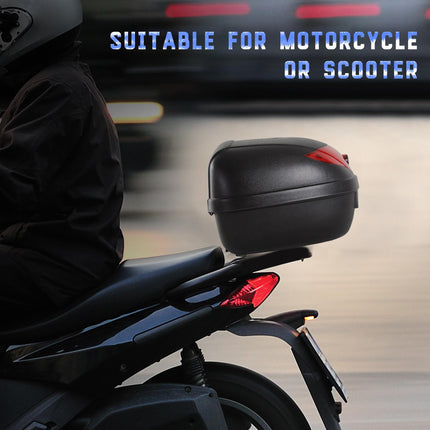 24L Motorcycle Luggage Case with Reflectors - Black/Red