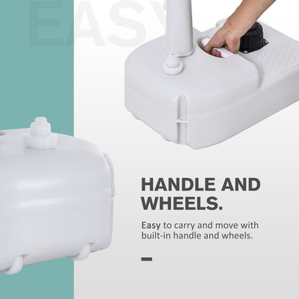 HDPE Outdoor Portable Handwash Sink with Foot Pump and Towel Holder - White