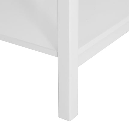 Wooden Bedside Table Cabinet with Drawer - White