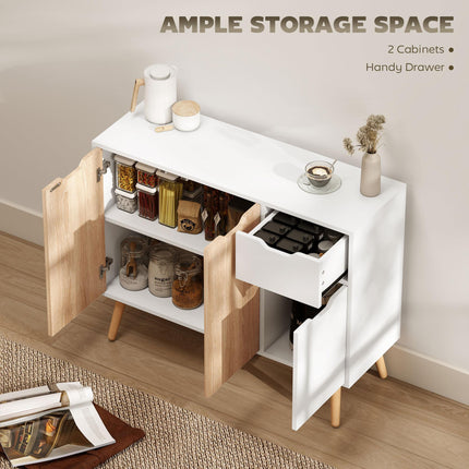 Sideboard Floor Standing Storage Cabinet with Drawer for Bedroom, Living Room, Home Office - Natural