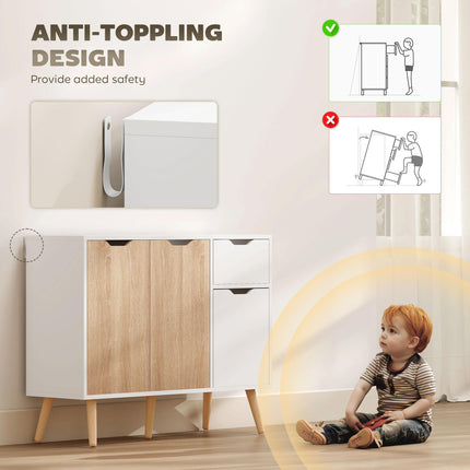 Sideboard Floor Standing Storage Cabinet with Drawer for Bedroom, Living Room, Home Office - Natural