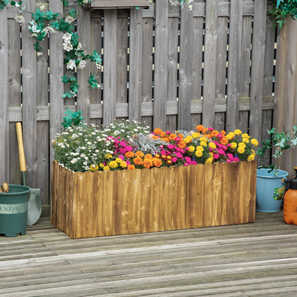 Large 1 Piece Raised Garden Bed Planter 172L Fir Wood - Natural Wood Color