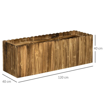 Large 1 Piece Raised Garden Bed Planter 172L Fir Wood - Natural Wood Color