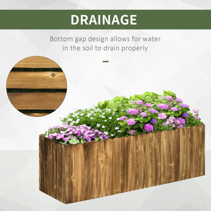 Large 1 Piece Raised Garden Bed Planter 172L Fir Wood - Natural Wood Color