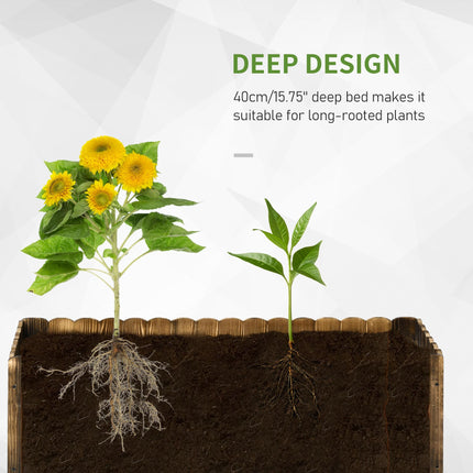 Large 1 Piece Raised Garden Bed Planter 172L Fir Wood - Natural Wood Color
