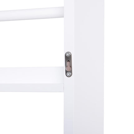 Wood Wall-Mounted 4-Tier Magazine & Book Rack Shelf Space Saving Design - White