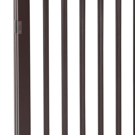 Folding 3 Panel Freestanding Pet Gate Portable Dog Fence Safety Barrier - Dark Brown