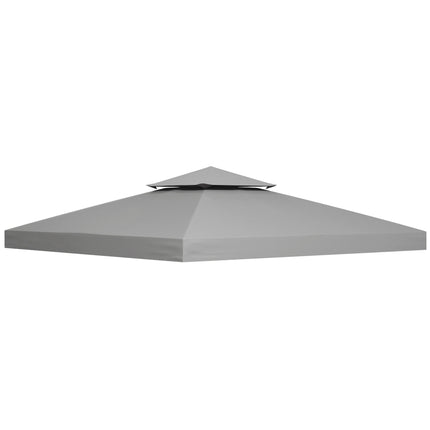 3x3m Gazebo Canopy Replacement Top Roof with UV Protection and Ventilation - Light Grey