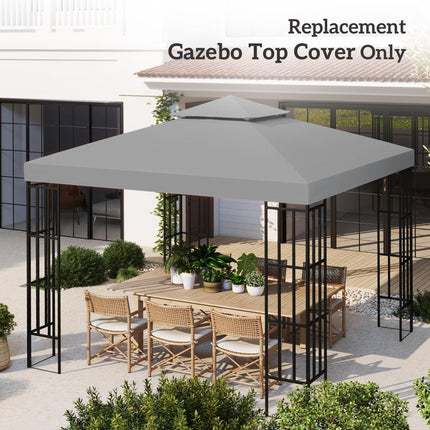3x3m Gazebo Canopy Replacement Top Roof with UV Protection and Ventilation - Light Grey