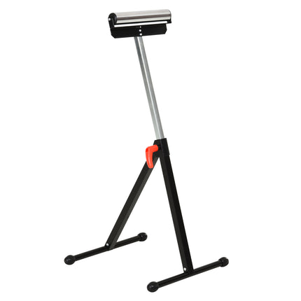 Folding Adjustable Roller Support Stand with Ball Bearing - Black