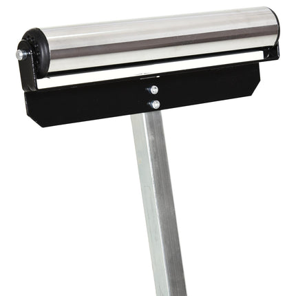 Folding Adjustable Roller Support Stand with Ball Bearing - Black