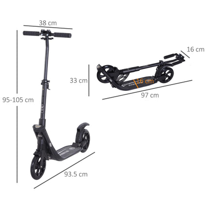 Folding Kick Scooter Hight-Adjustable Urban Scooter w/ Rear Brake, Double Shock