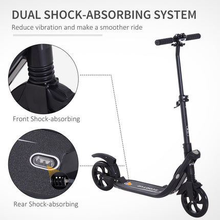 Folding Kick Scooter Hight-Adjustable Urban Scooter w/ Rear Brake, Double Shock