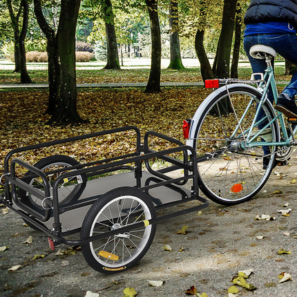 Bike Cargo Trailer Steel Frame Foldable with Universal Hitch - Black