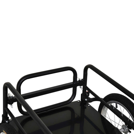 Bike Cargo Trailer Steel Frame Foldable with Universal Hitch - Black