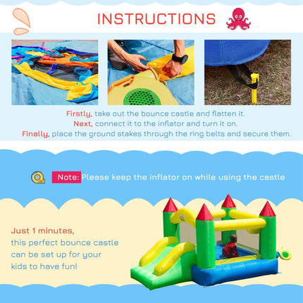 Inflatable Kids Bounce Jumper with Blower - Multi-colour