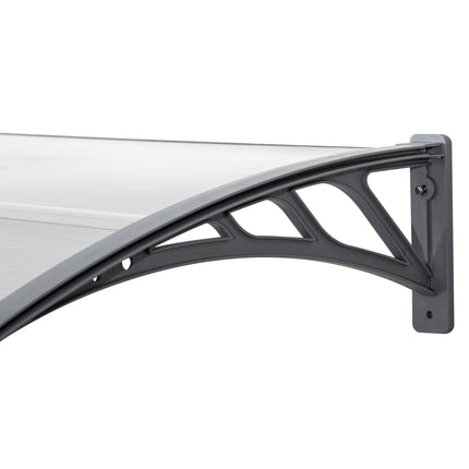 Clear Door Canopy Awning 196x75cm Outdoor Window Rain Shelter for Front/Back Door - Clear