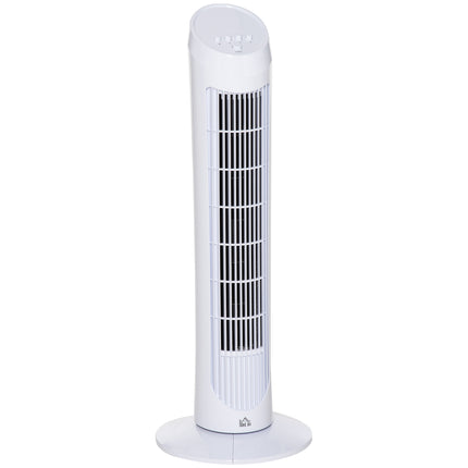 30" Oscillating Tower Fan with 3 Speeds and Noise Reduction Ultra Slim Indoor Cooling - White