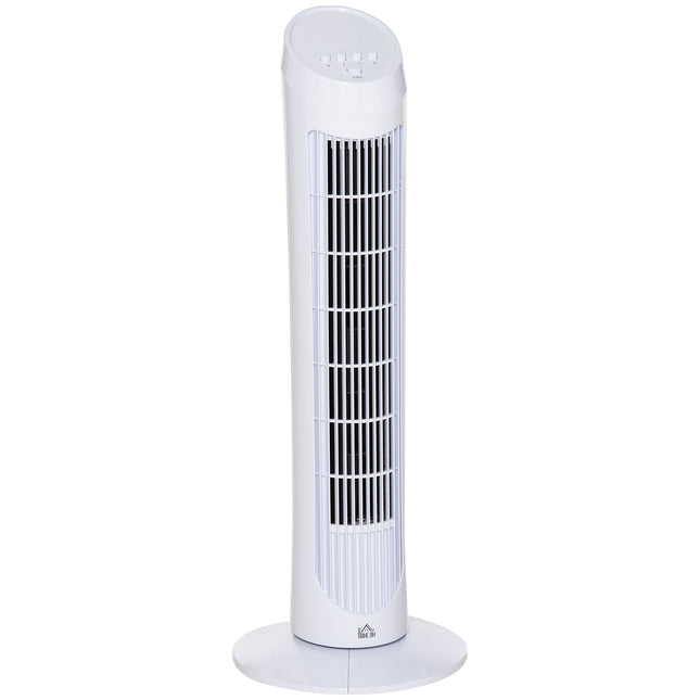 30" Oscillating Tower Fan with 3 Speeds and Noise Reduction Ultra Slim Indoor Cooling - White